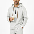 Mens Linen Hooded Half-Zip Sweatshirt