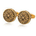 Carved Antique Silver Greek Royal Pattern Cufflinks High-end