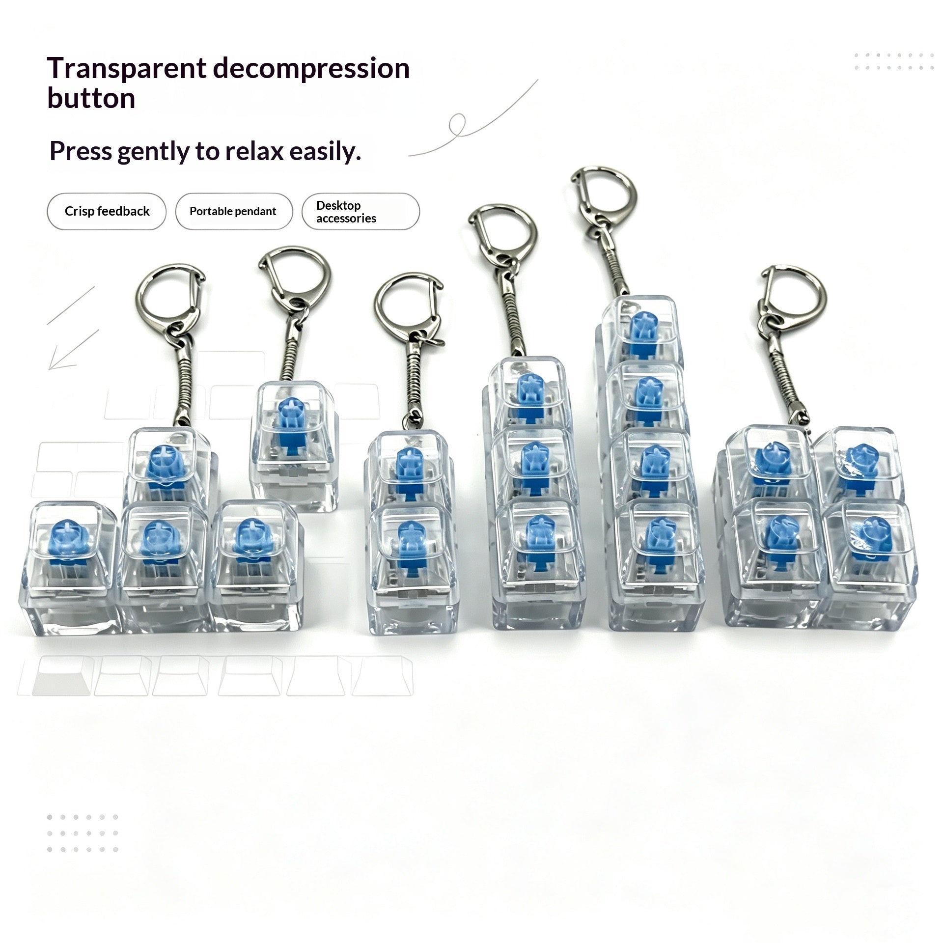 Highly Transparent PC Material Decompression Button For Decompression Toy