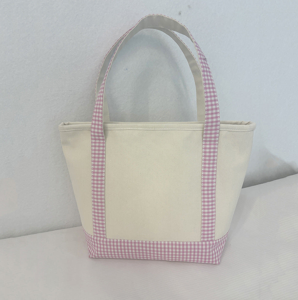 Lattice Travel Large-capacity Color-spliced Thickened Handbag