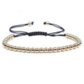 European And American-style Solid-color Silver-bead Braided Bracelet