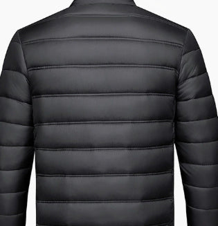 Mens Warm StandUp Collar Zippered CottonPadded Jacket