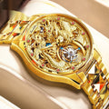 Luxury Golden Water-Resistant Mens Watch With Tourbillon