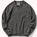 American Round Neck Hoodie Men's Heavy Water Washed Long Sleeved Top
