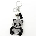 Diamond-Encrusted Panda Keychain With Tassel Metal Pendant