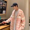 Autumn And Winter Striped Cardigan Sweater Coat For Men