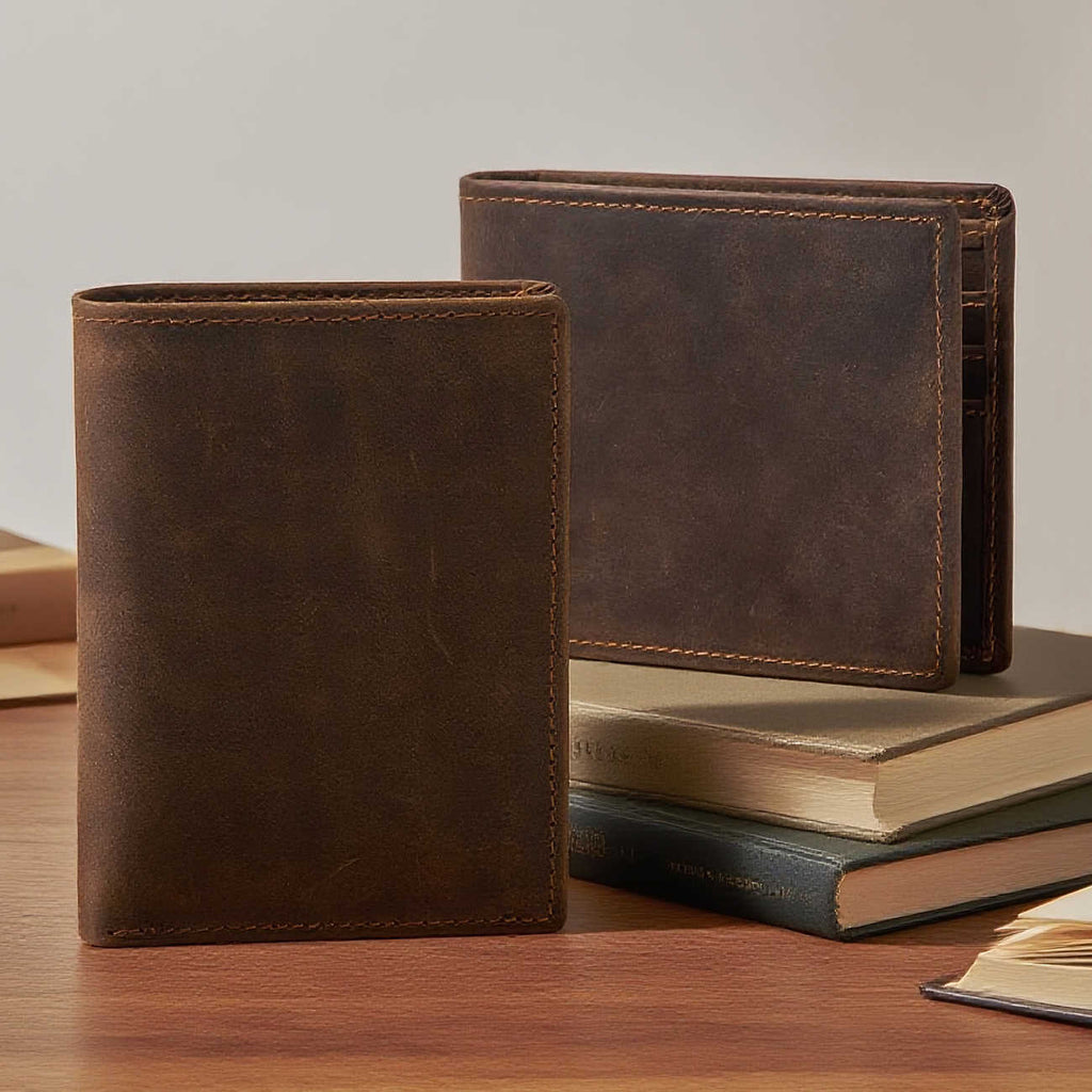 Simple First Layer Cowhide Men's Short Card Package
