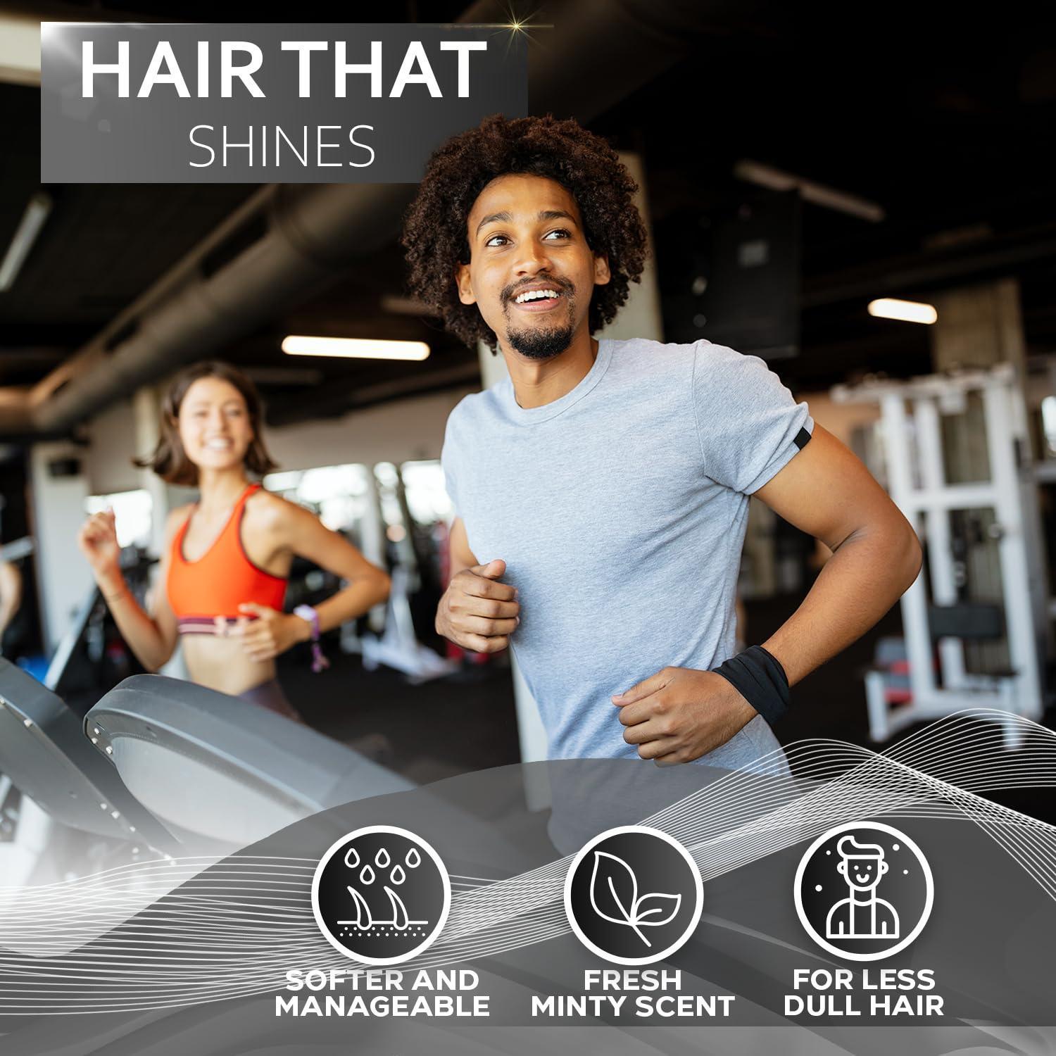 Mens Shampoo and Conditioner Set Sulfate Free and Clarifying For Men with Oily to Normal Hair Moisturizing and Thickening Biotin Keratin Tea Tree Oil Caffeine and Peppermint for Dandruff