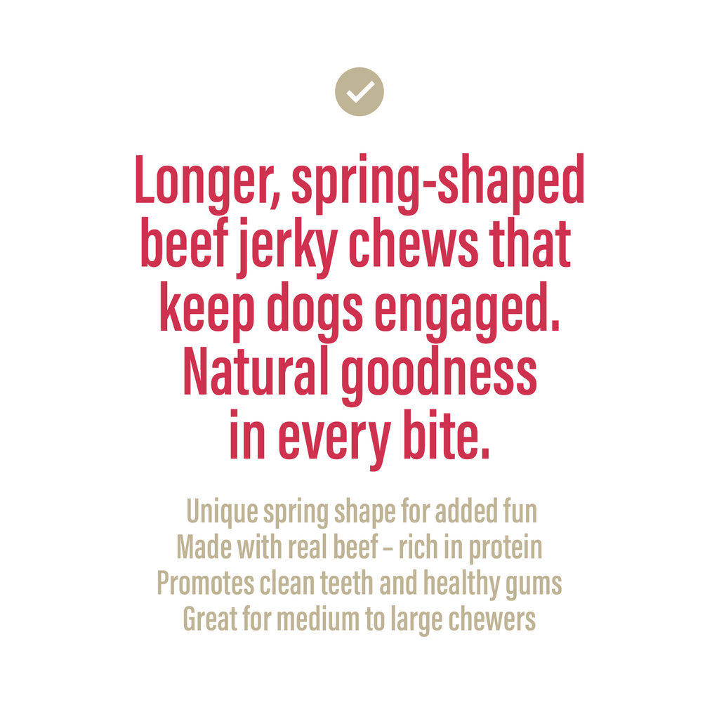 Beef Jerky Spring Sticks for Dogs – 7-8" (12 Count)
