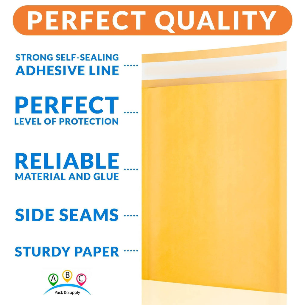 Gold Kraft Bubble Mailer Envelopes 8.5 x 13 Inch 25 Pack Mail Padded Envelopes Self Seal Kraft Bubble Mailers Tear Resistant Mailing Envelope Padded. Sturdy Paper Mailer