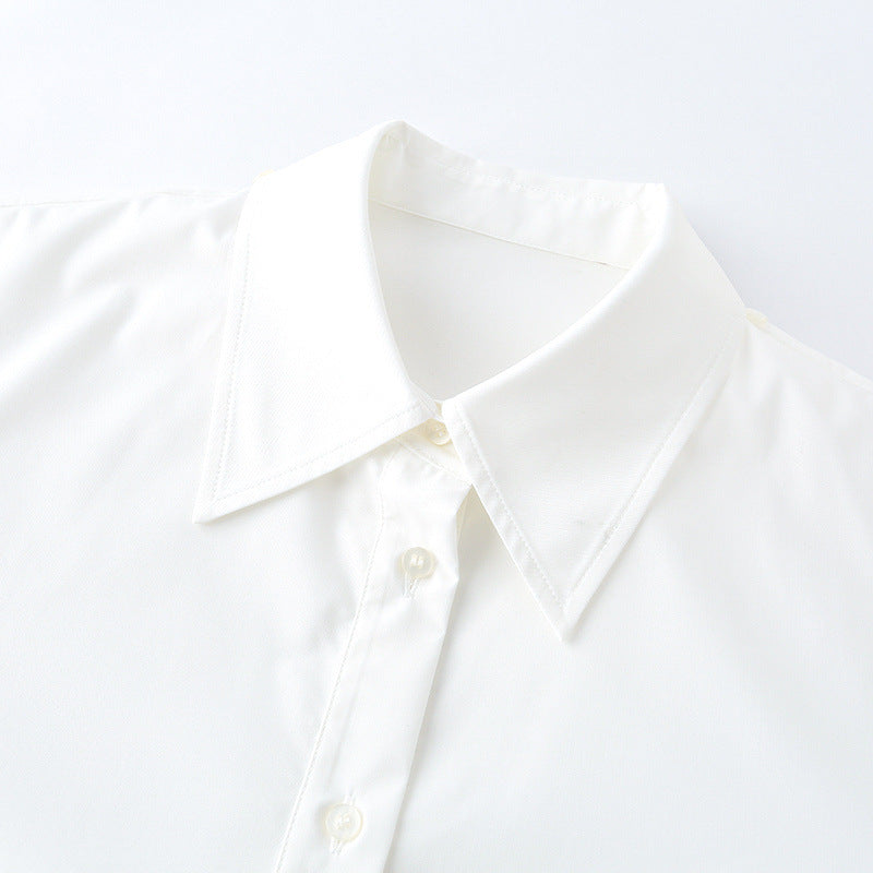 Classic collar casual long sleeved short shirt