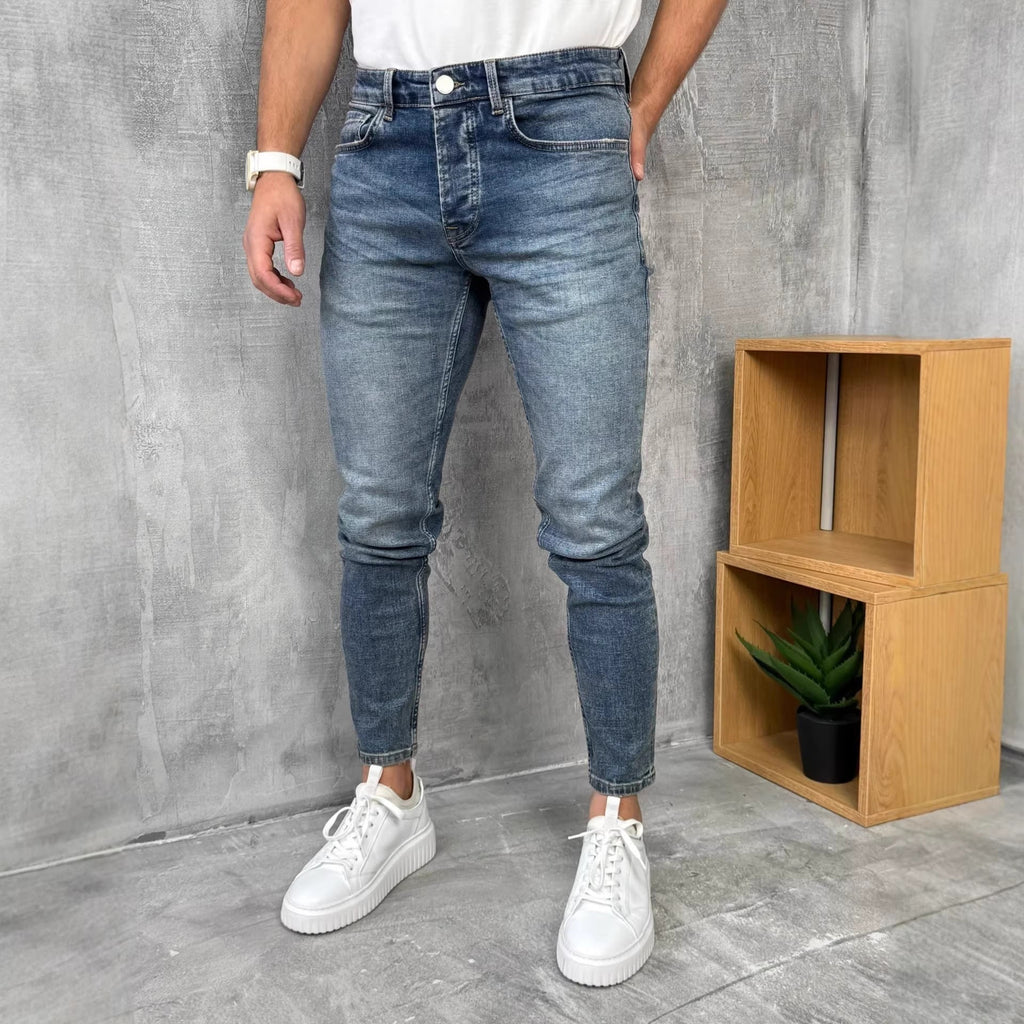 Mens American-Style Retro Slim-Fit Bootcut Jeans