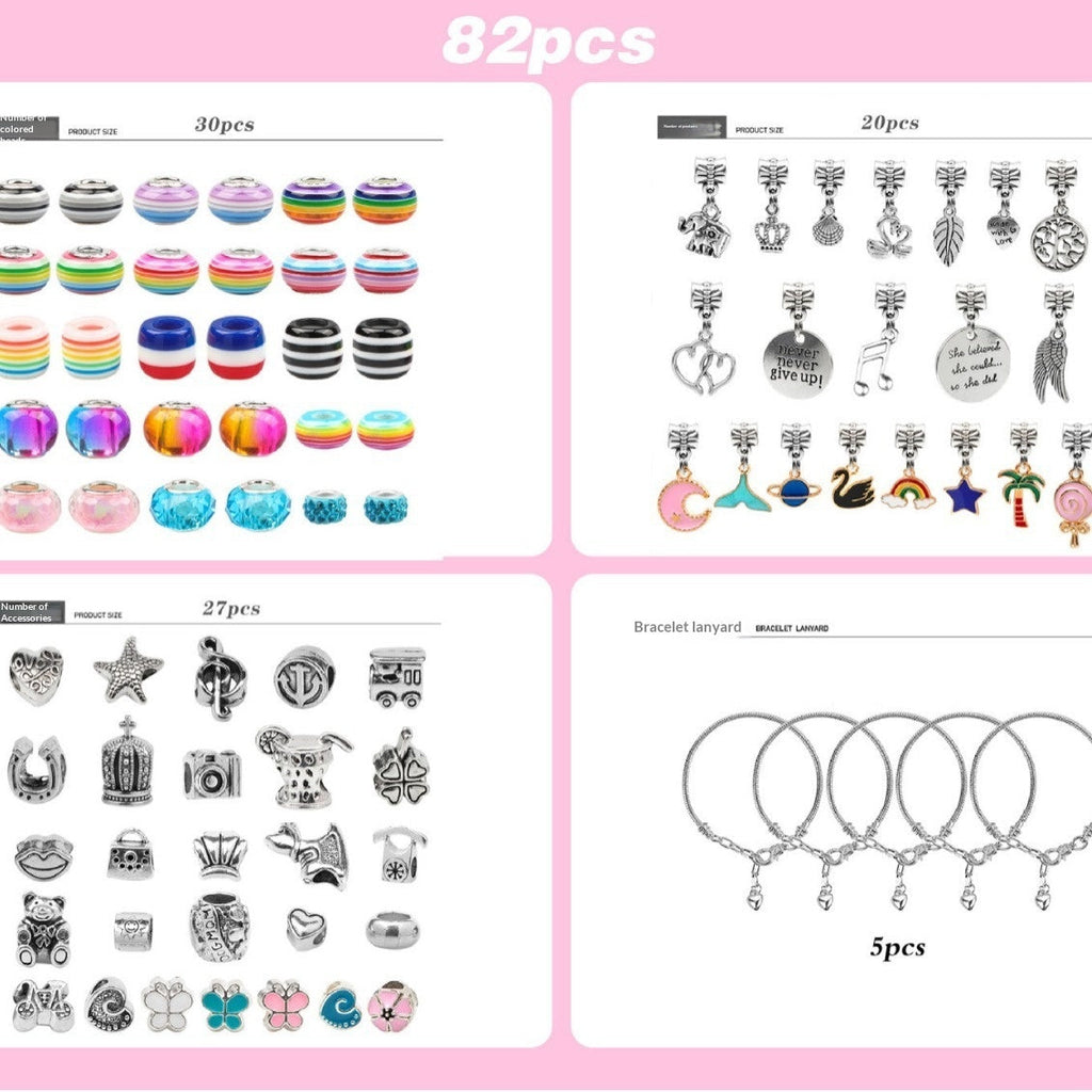 Colorful Glass Childrens DIY  Bracelet Craft Kit