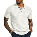 Mens Casual Knitted Shirt Summer Top With Short Sleeves
