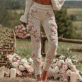 Womens All-Match Fashionable Printed Knitted Leggings