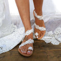 Bohemian Flower Roman Sandals Wedding Stylish Beach