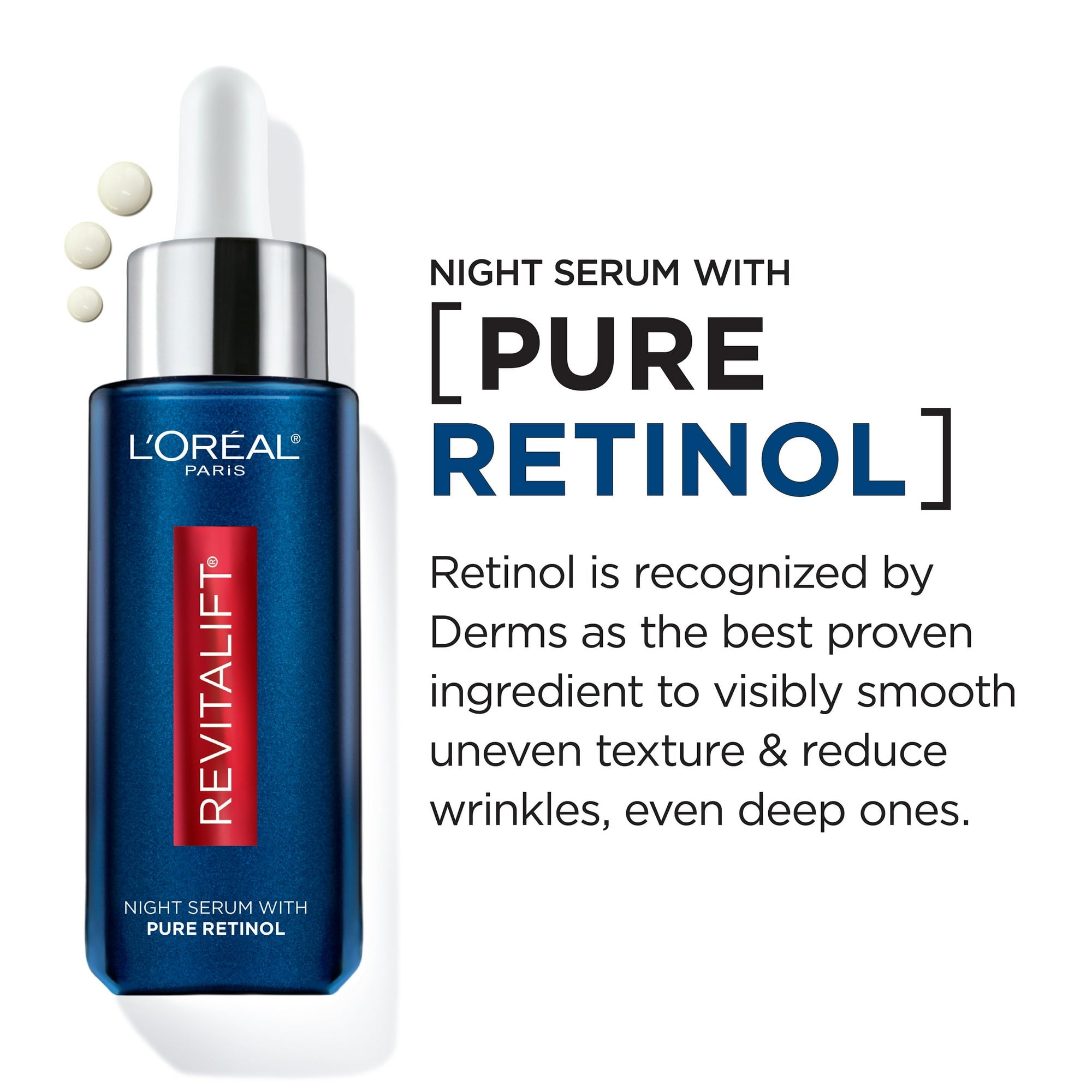 L'Oreal Paris Revitalift Pure Retinol Night Face Serum, 1 fl oz
