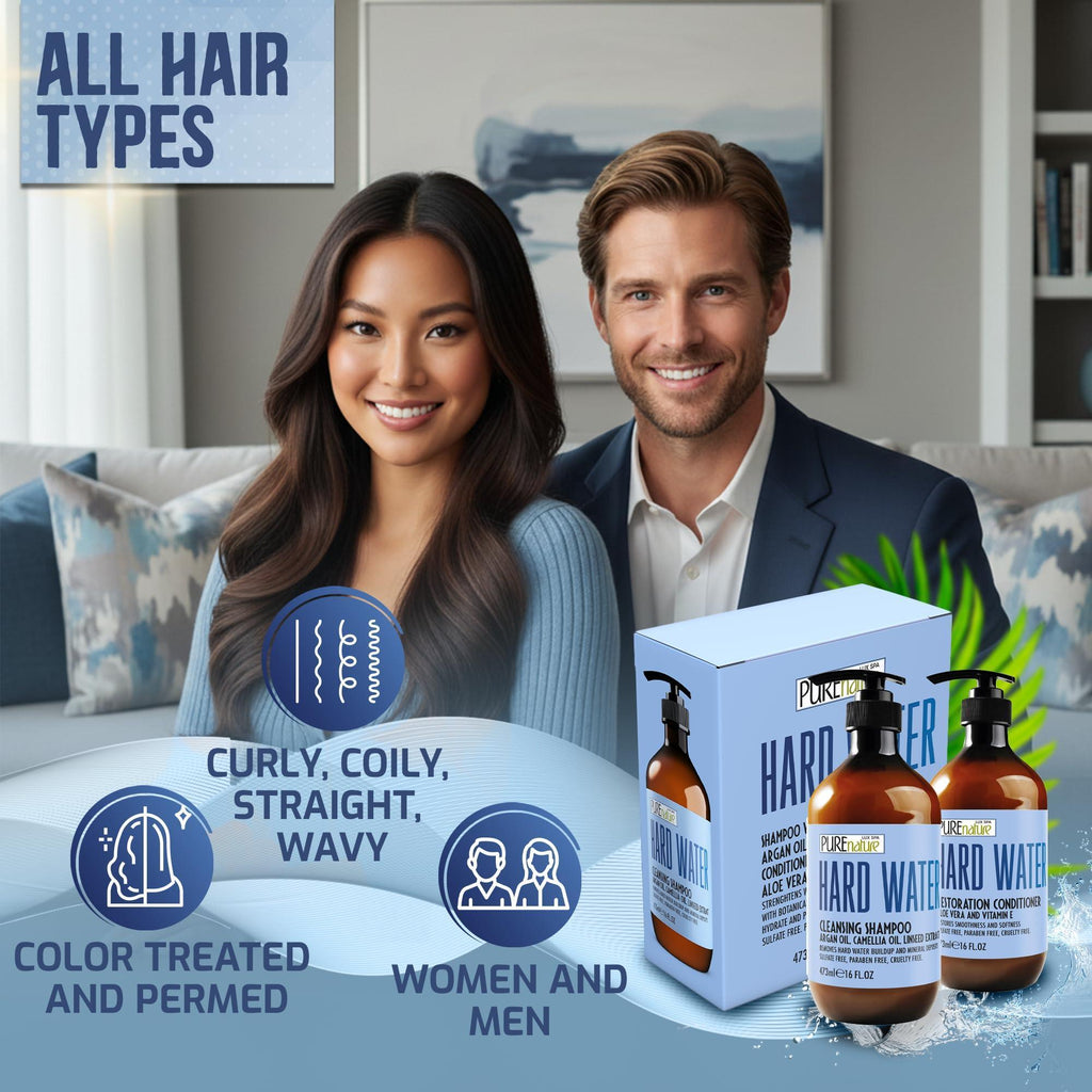 Hard Water Shampoo and Conditioner Set  16 Fl Oz Set of 2 Sulfate Free and Paraben Free Chelating Action Moisturizing Professional Formula for Women and Men Hydrating Swim Safe Formula