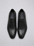 Business Formal Leather Shoes Dragon-scale Pattern Mens British Style