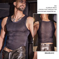 New Men's Cross-strap Striped Thin Transparent Elastic Vest
