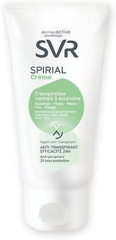 SVR Spirial Antiperspirant Cream 50ml - Fragrance-Free, Sensitive Skin Solution for Excessive Sweating