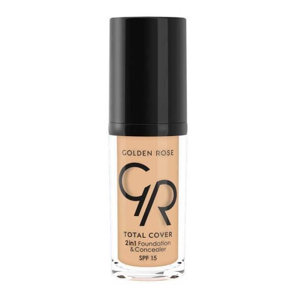 Golden Rose Cosmetics 2 in 1 Foundation Concealer - High Coverage, Oil-Free, SPF 15 Protection