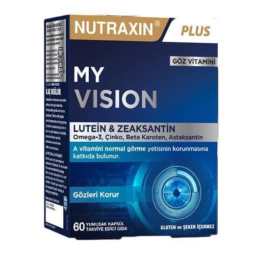 Nutraxin My Vision: Eye Health Supplement - Vitamins & Minerals for Vision Support - 60 Capsules