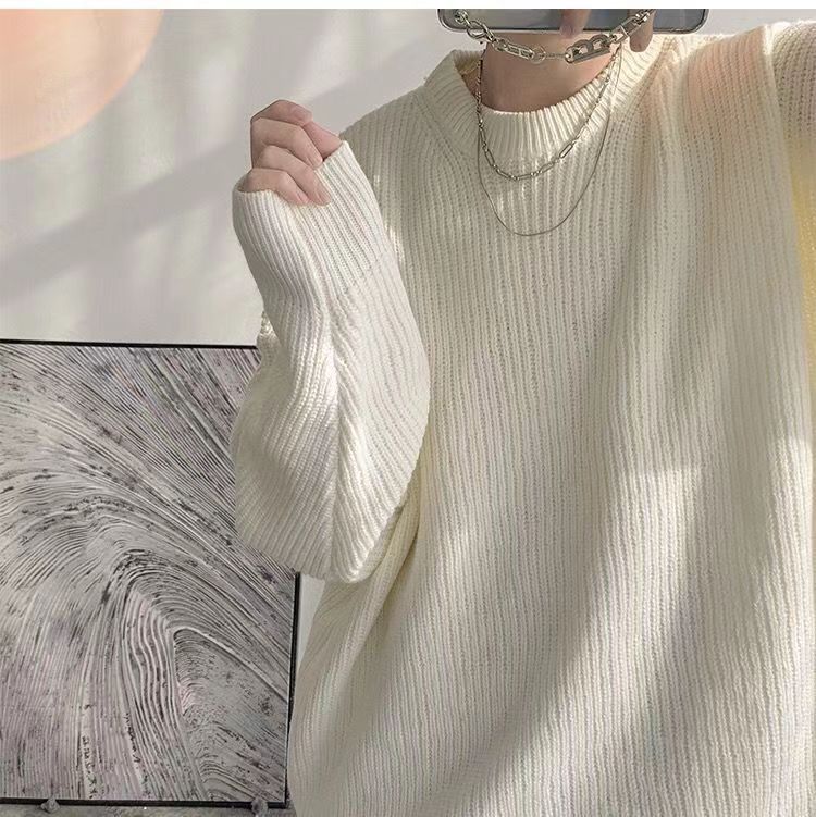 Solid-color Crew-neck Sweater For Men And Women