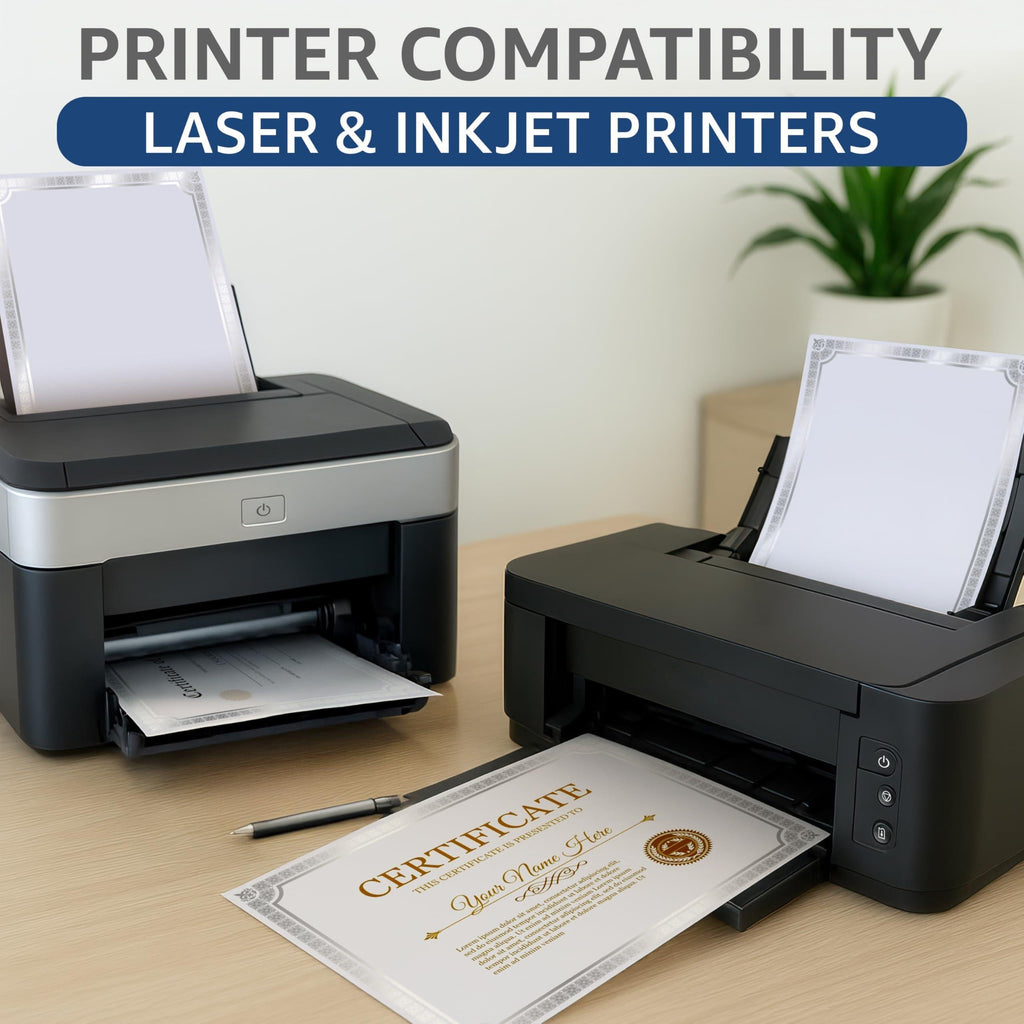 50 Certificate Paper 8.5 x 11 inch for Printing Blank Certificate Papers for Award Certificates & Diploma Paper Premium Silver Foil Award Papers Cardstock for Awards Certificates Graduation