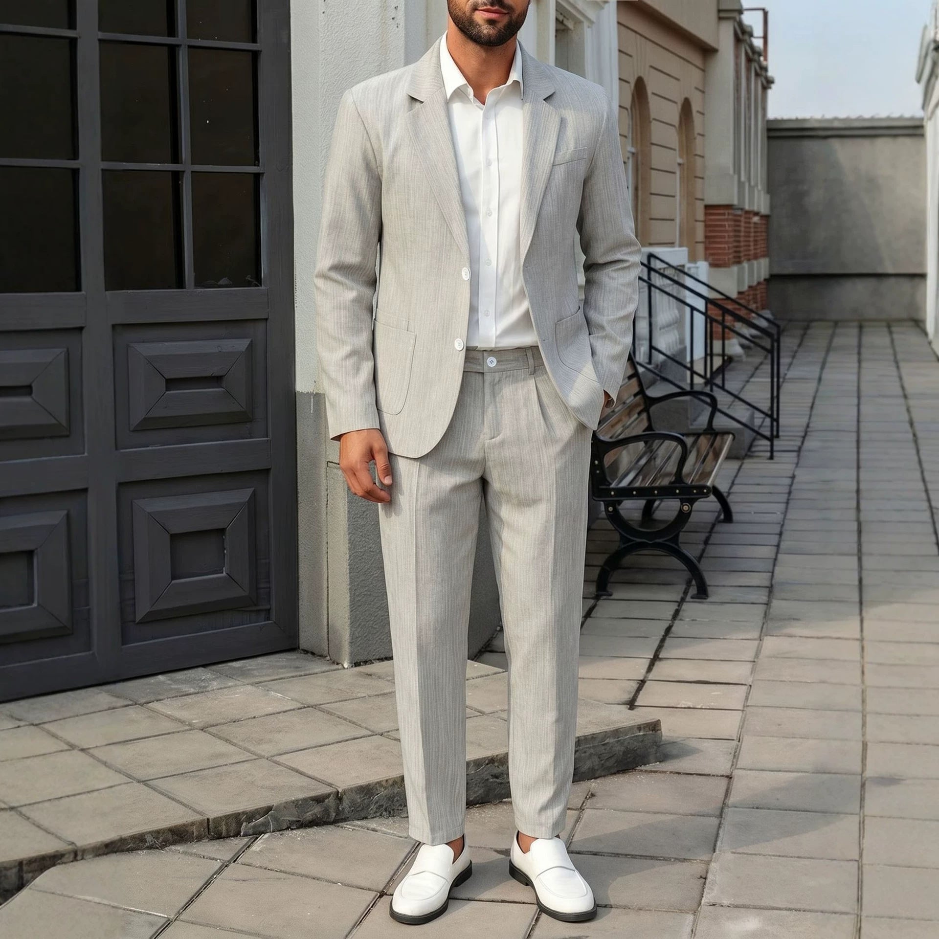 Mens Business Single-Breasted Suit Set