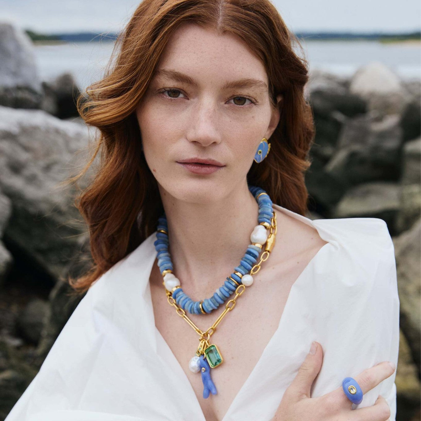 Retro Chic Blue Little Fish Earrings