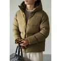 Mens Short Hooded Down Jacket Windproof Waterproof And Warm Coats