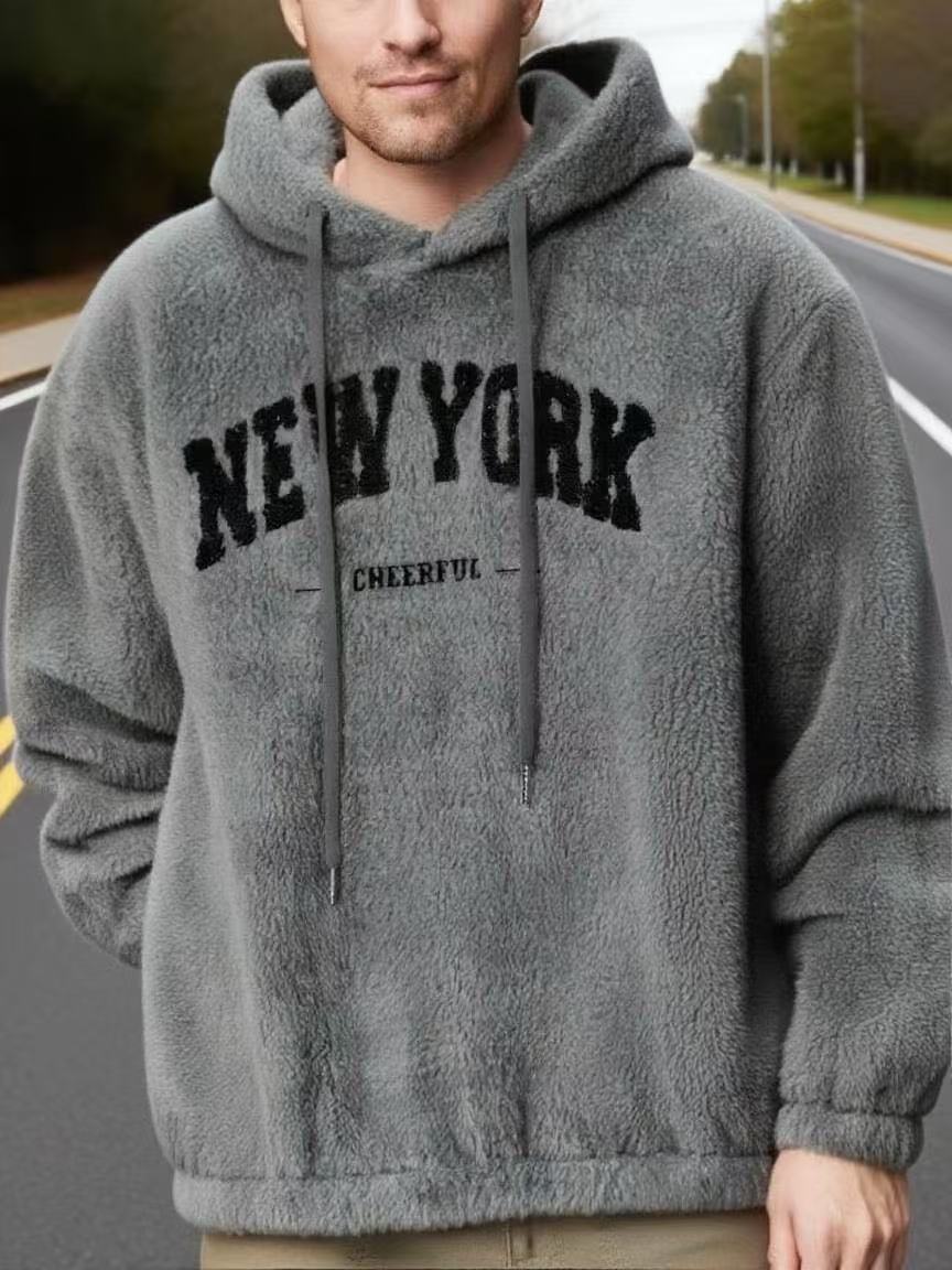 Casual Sporty Hooded Sweatshirt With Drawstring