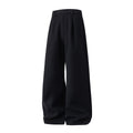 Wool Straight-leg Loose Pleated Casual Pants Thickened Long Trousers For Men
