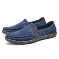 Mens Casual Canvas Loafer Shoes Fashionable Washed Denim