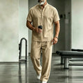 Mens Casual Short-Sleeve Shirt And Pants Set