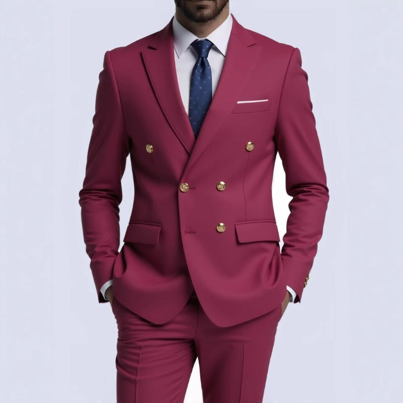 Mens Double-Breasted Fashionable Casual Blazer