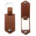 Laser Engraved Stainless Steel Leather Keychain