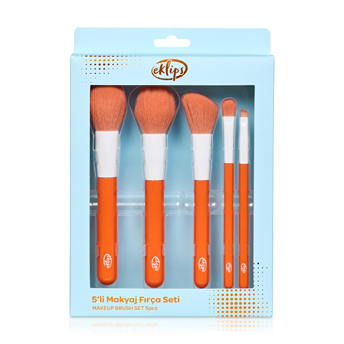 Eklips 5-Piece Makeup Brush Set - Professional Cosmetic Brushes for Precise Application & Hygiene