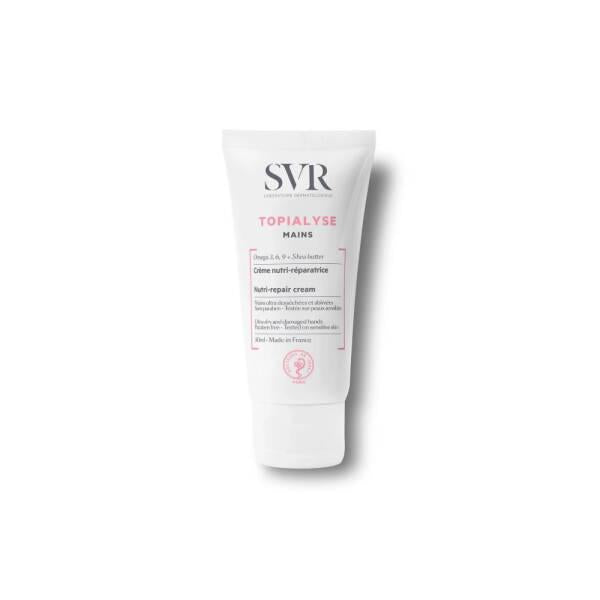 SVR Topialyse Hand Cream 50ml - Moisturizing, Non-Greasy Hand Cream for Dry Skin with Omega 3, 6, 9 & Shea Butter