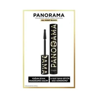 L'Oreal Paris Panorama Mascara - All Night Black: Volumizing, Lengthening, Long-Lasting, Smudge-Proof Eyelash Enhancer