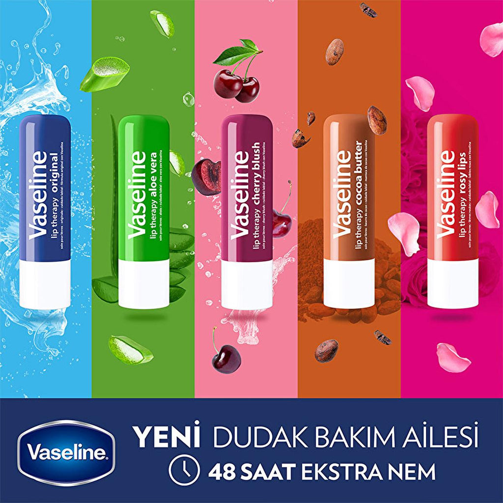Vaseline Vaseline Lip Therapy Cocoa Butter Lip Balm - 48 Hour Moisturization, Non-Greasy, Dry Lip Care