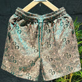 Men's Ethnic Style Laser Dark Flower Ice Silk Shorts