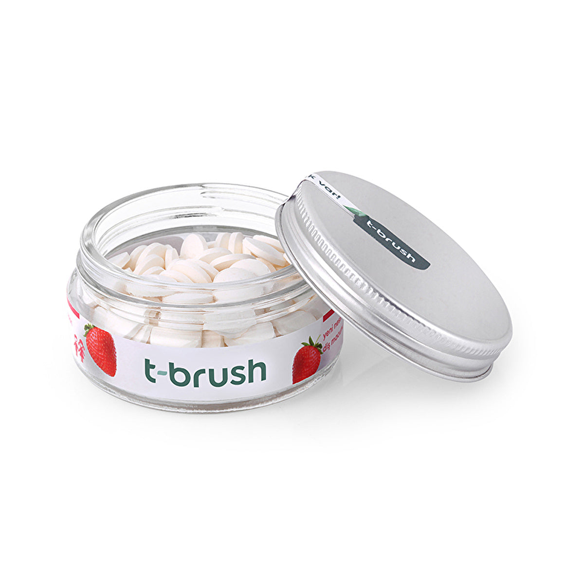 T-Brush Strawberry Flavored Toothpaste Tablets - Fluoride | Vegan