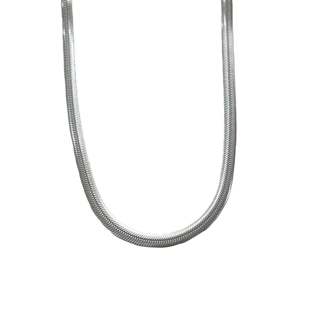 Stainless Steel Flat Snake Chain Necklace For Women