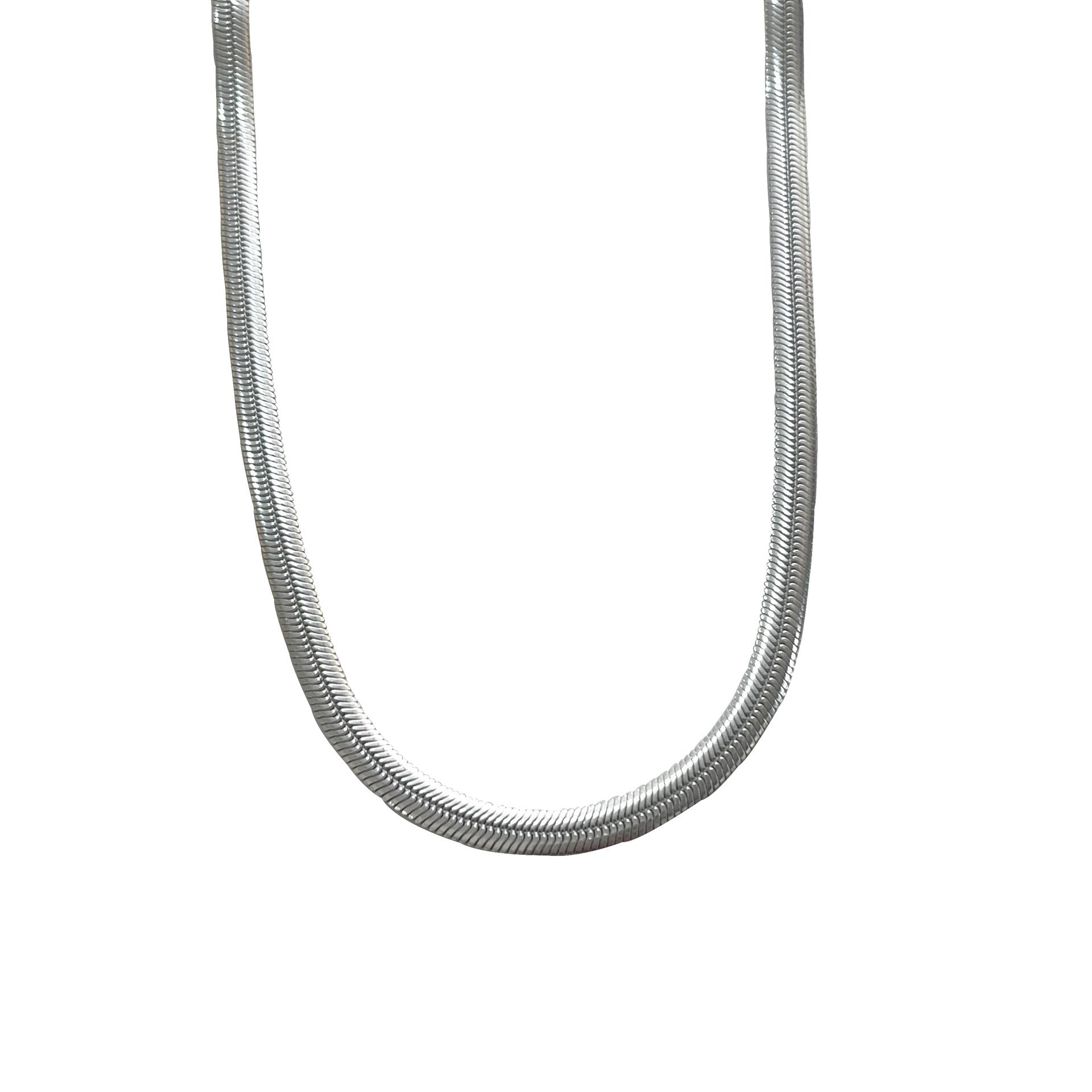 Stainless Steel Flat Snake Chain Necklace For Women