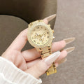 New CONTENA Fully Diamond-encrusted Gold Womens Watch