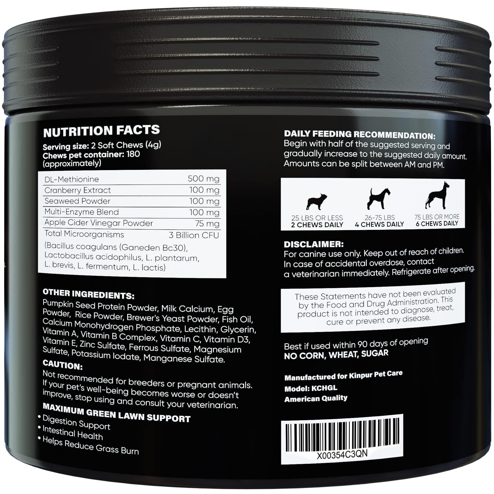 Green Lawn Chews for Dogs Urine Neutralizer Cranberry ACV & Enzymes