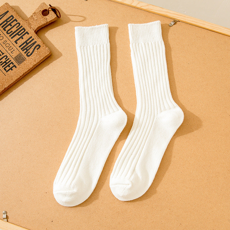 Double-needle Cotton Mid-calf Athletic Socks