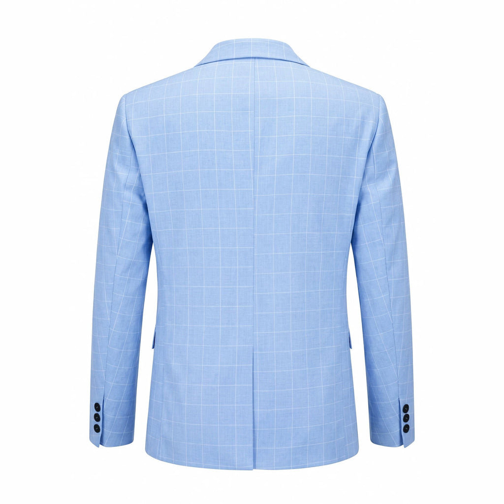 Mens Light Business-Style Plaid Suit Jacket